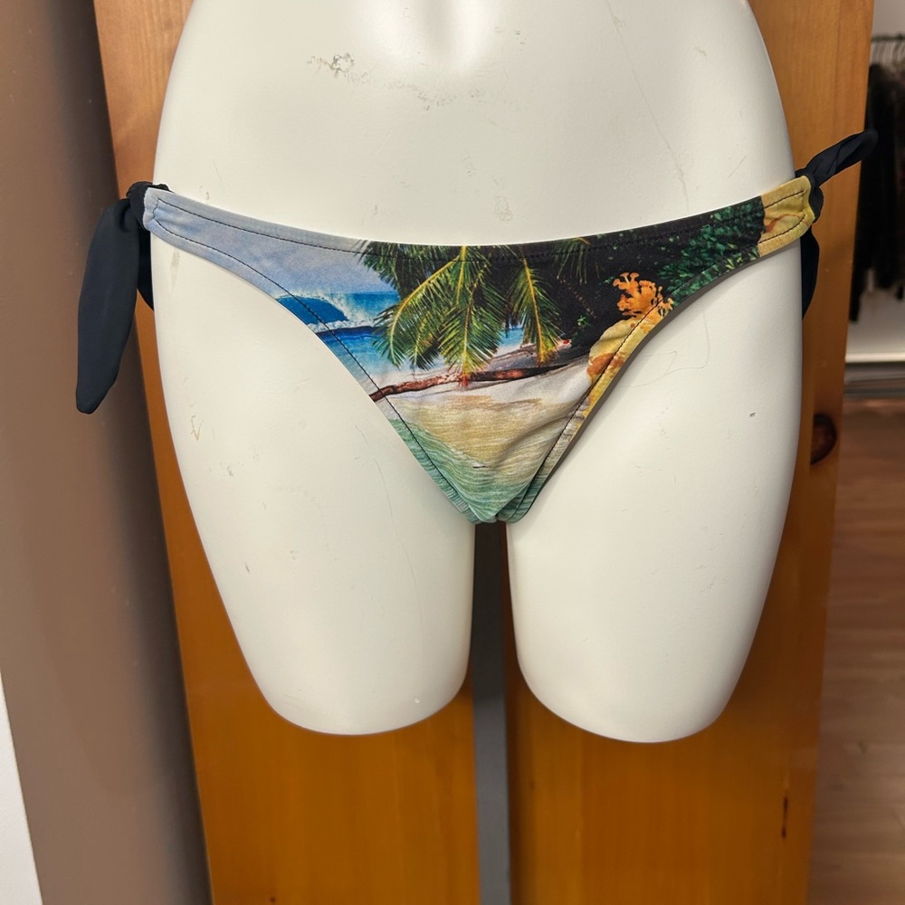Réversible Tropical Blue and Green Bikini with Cheeky Cut❤️XS
